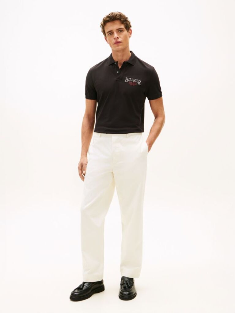 Black Regular Fit Heritage Logo Polo Shirt  Men