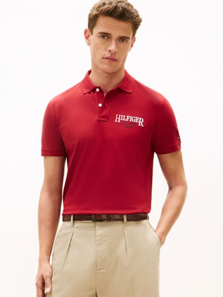 Red Regular Fit Heritage Logo Polo Shirt  Men