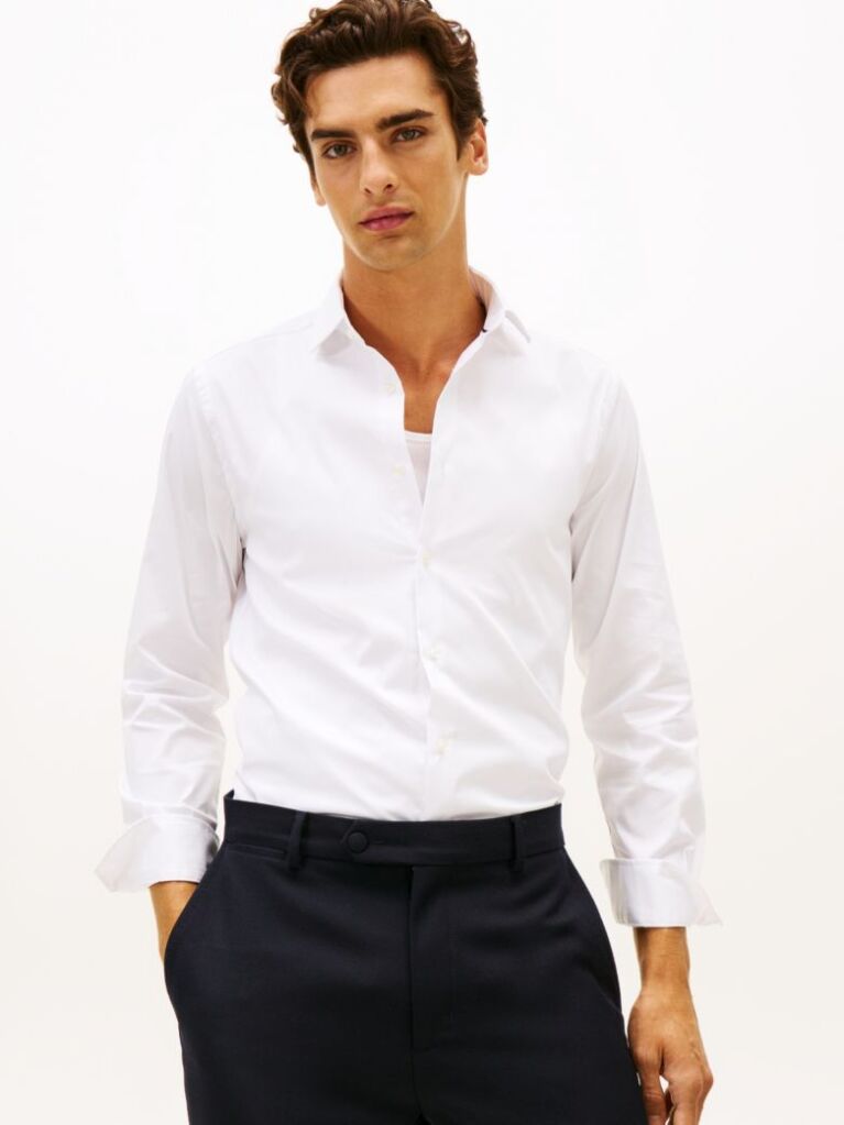 White TH Flex Regular Fit Flannel Shirt  Men
