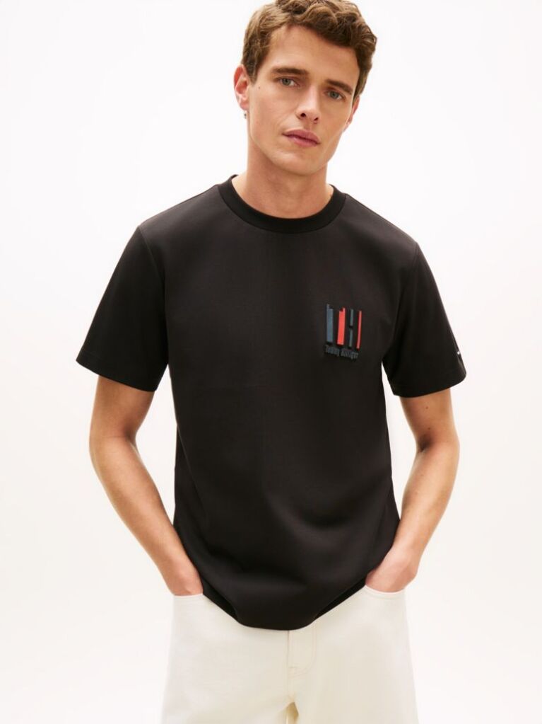 Μαύρο Performance T-Shirt Με Κεντητό Λογότυπο  Άνδρες