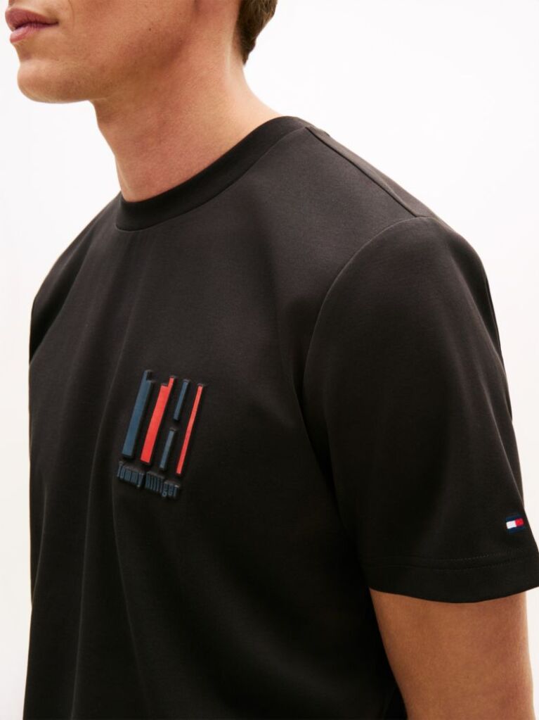 Μαύρο Performance T-Shirt Με Κεντητό Λογότυπο  Άνδρες