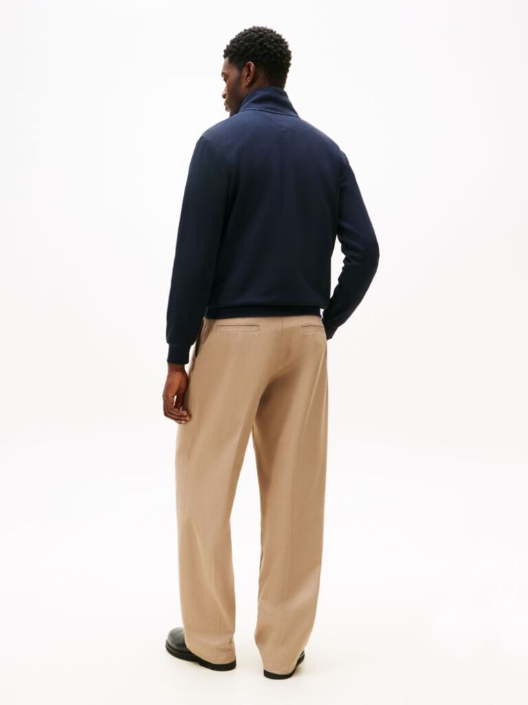 Blue TH Crest Embroidery Quarter-Zip Jumper  Men