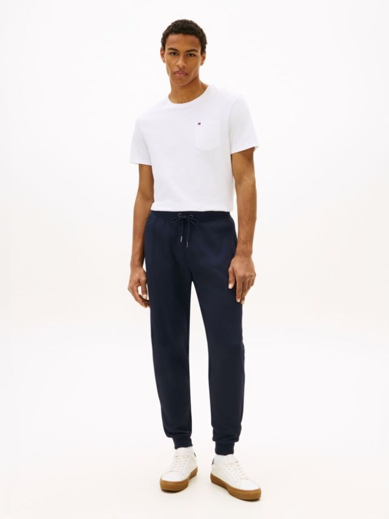 Blue TH Crest Embroidery Cuffed Leg Joggers  Men