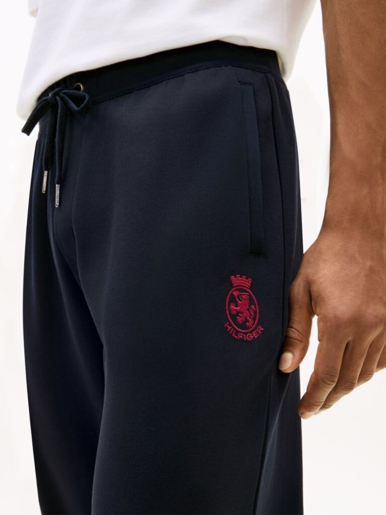 Blue TH Crest Embroidery Cuffed Leg Joggers  Men