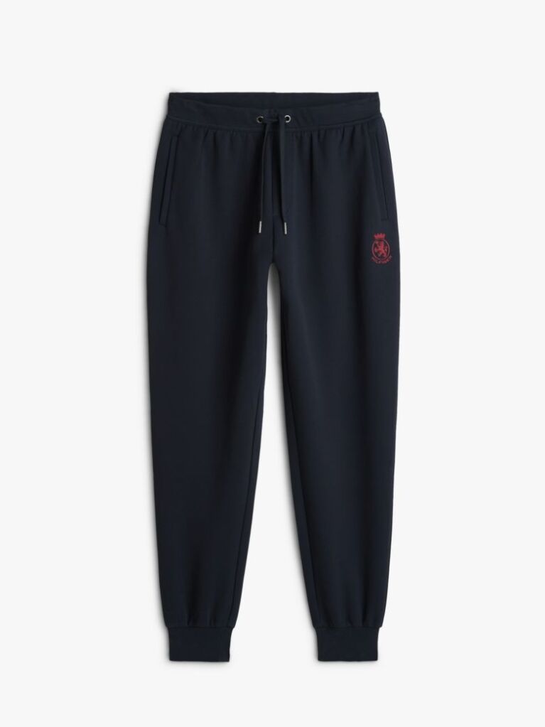 Blue TH Crest Embroidery Cuffed Leg Joggers  Men