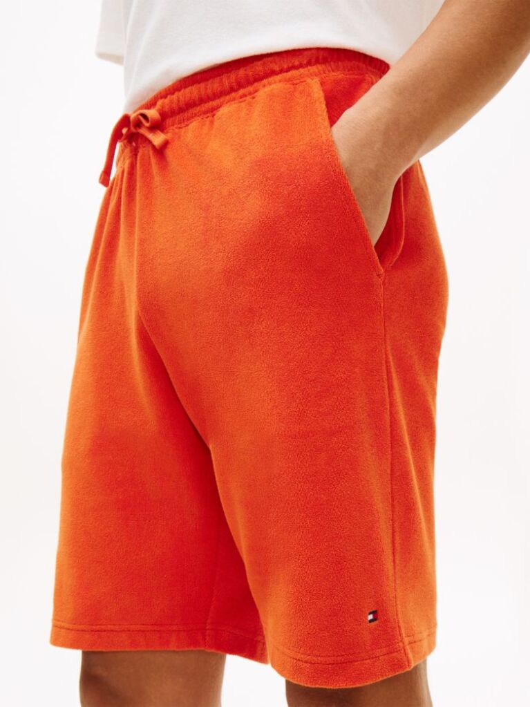 Orange Flag Embroidery Towelling Sweat Shorts  Men