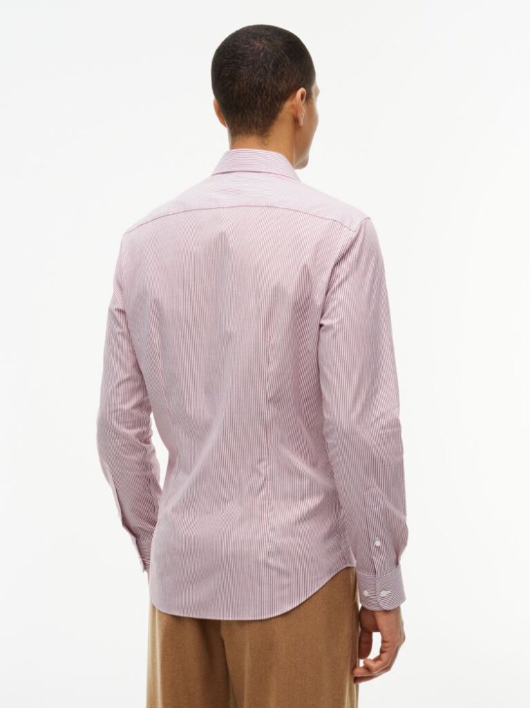 Red Slim Fit Stripe Shirt  Men