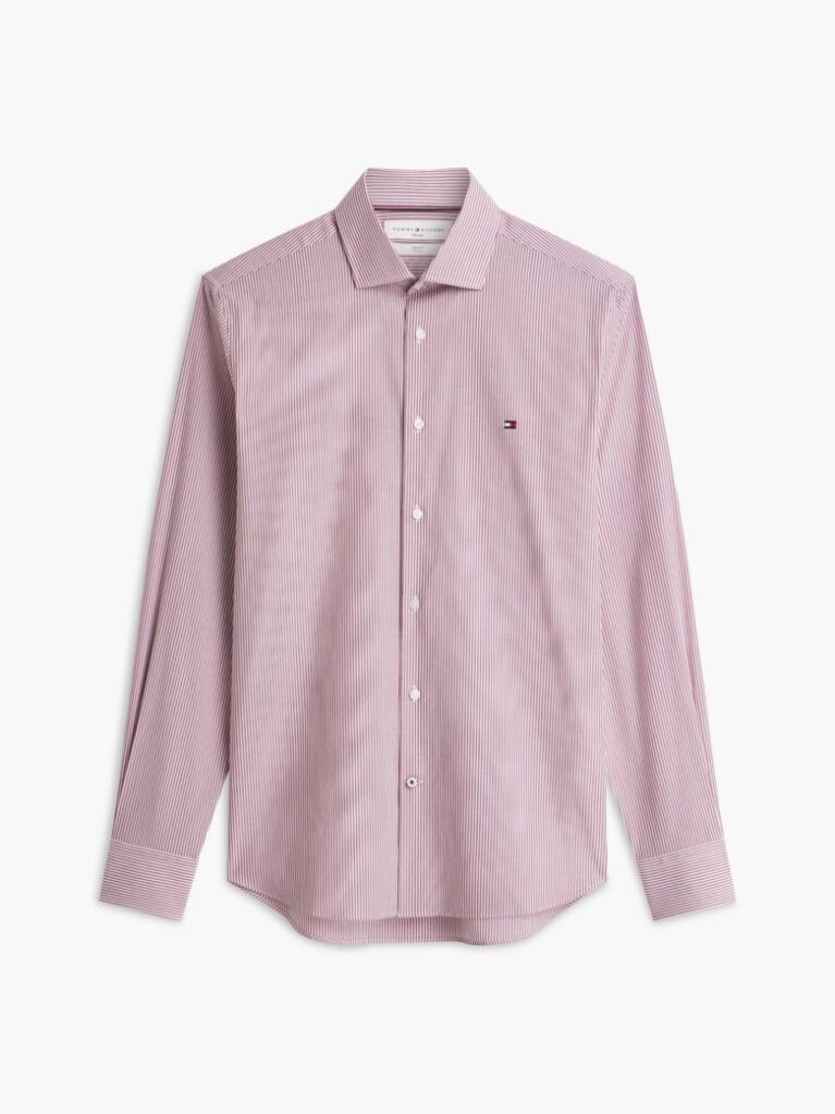 Red Slim Fit Stripe Shirt  Men