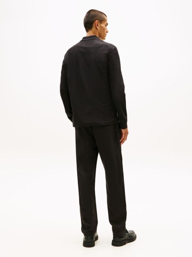 Black Performance Zip Polo Shirt  Men