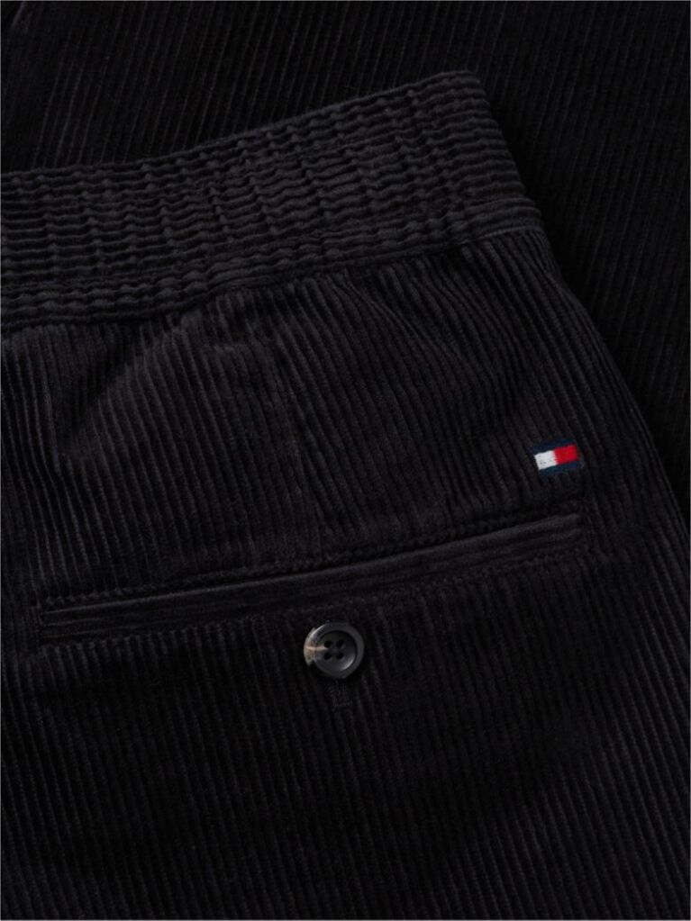 Black Dover Regular Straight Elasticated Corduroy Chinos  Men