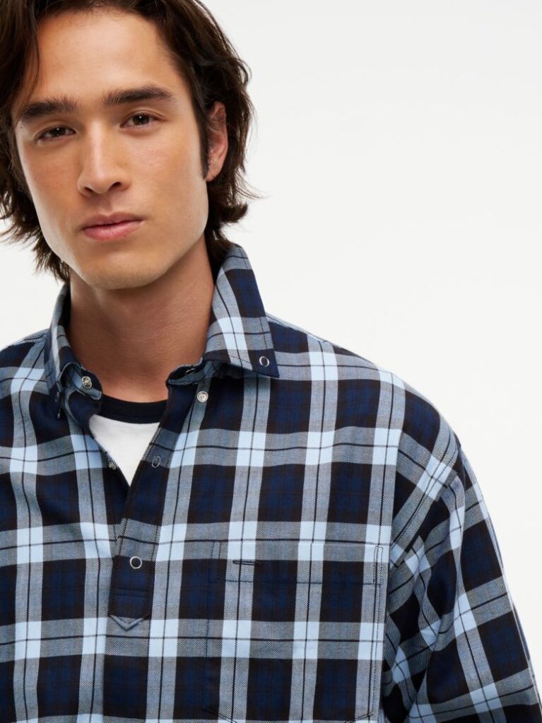 Blue Regular Fit Check Shirt  Men