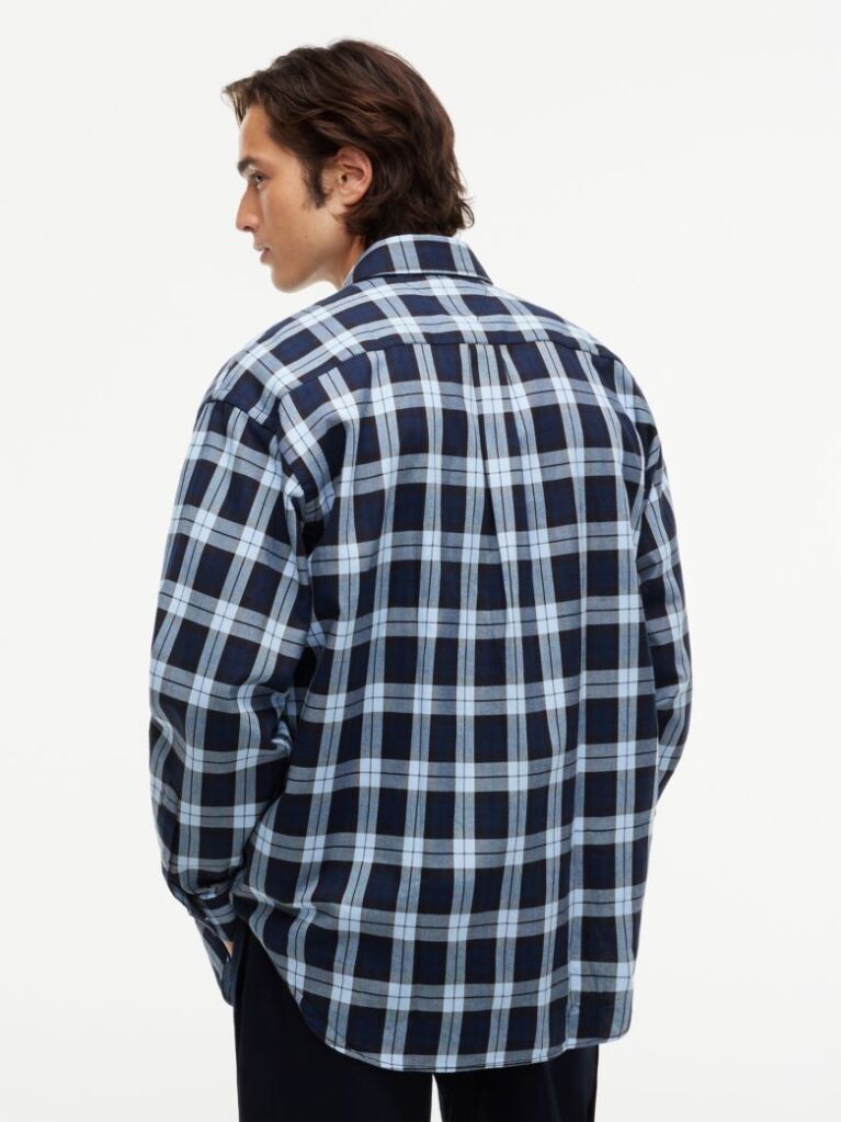 Blue Regular Fit Check Shirt  Men
