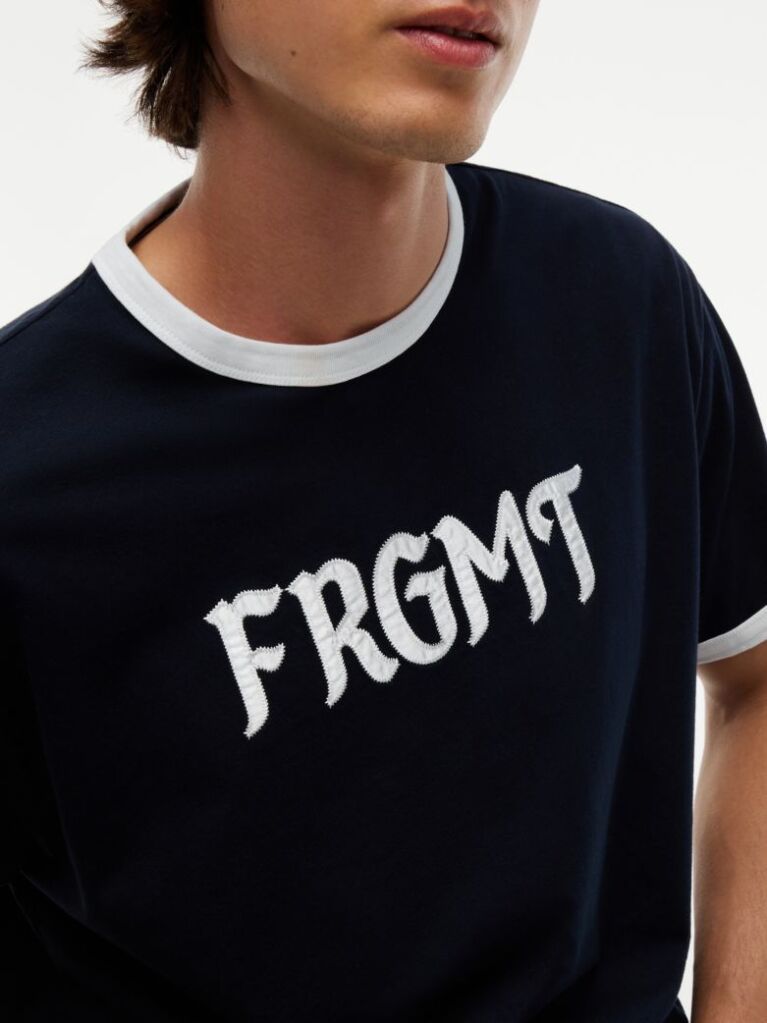 Μπλε Άνετο Βαμβακερό T-Shirt  Άνδρες