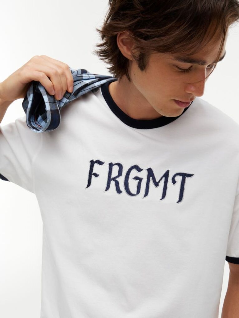 Μπεζ Άνετο Βαμβακερό T-Shirt  Άνδρες