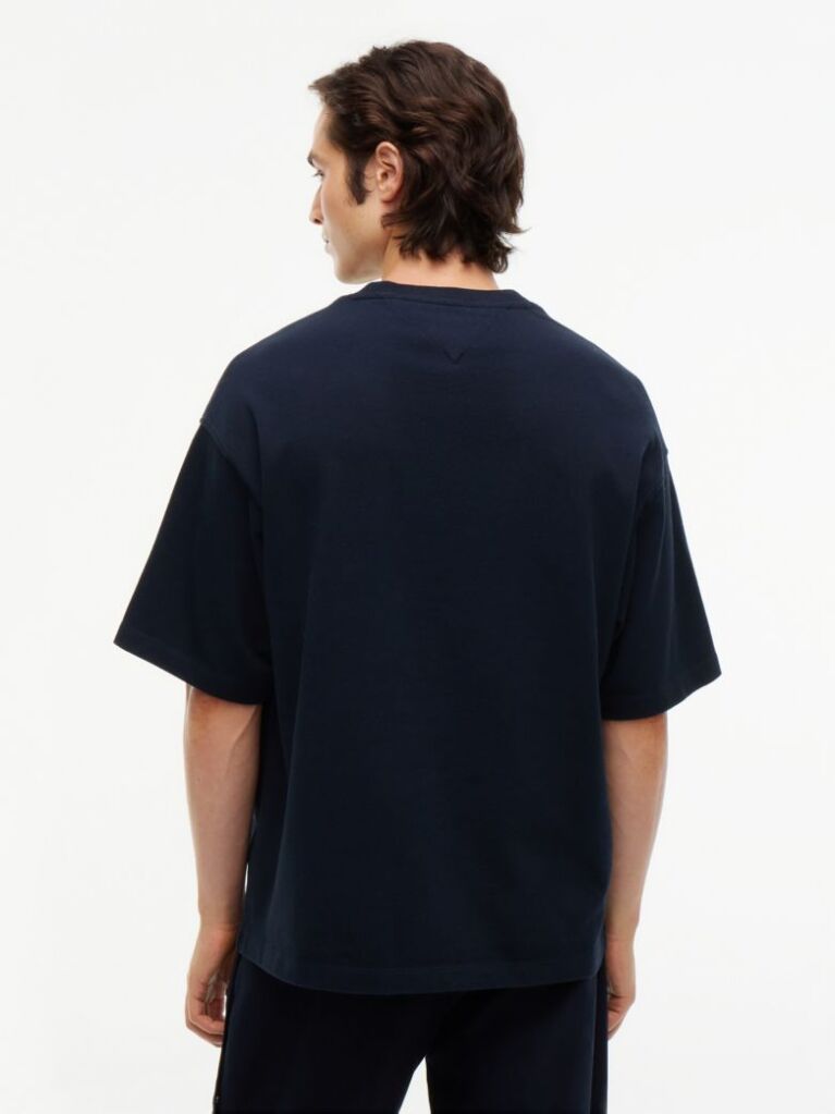 Μπλε Άνετο Ξεθωριασμένο T-Shirt  Άνδρες