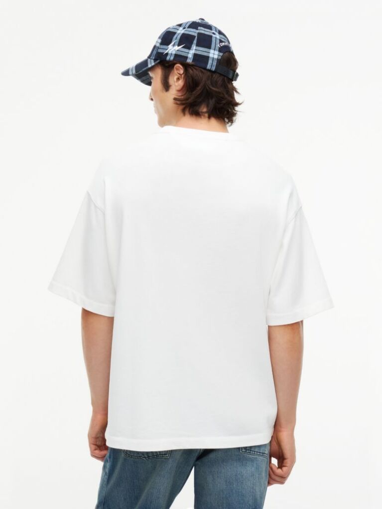 Μπεζ Άνετο Ξεθωριασμένο T-Shirt  Άνδρες