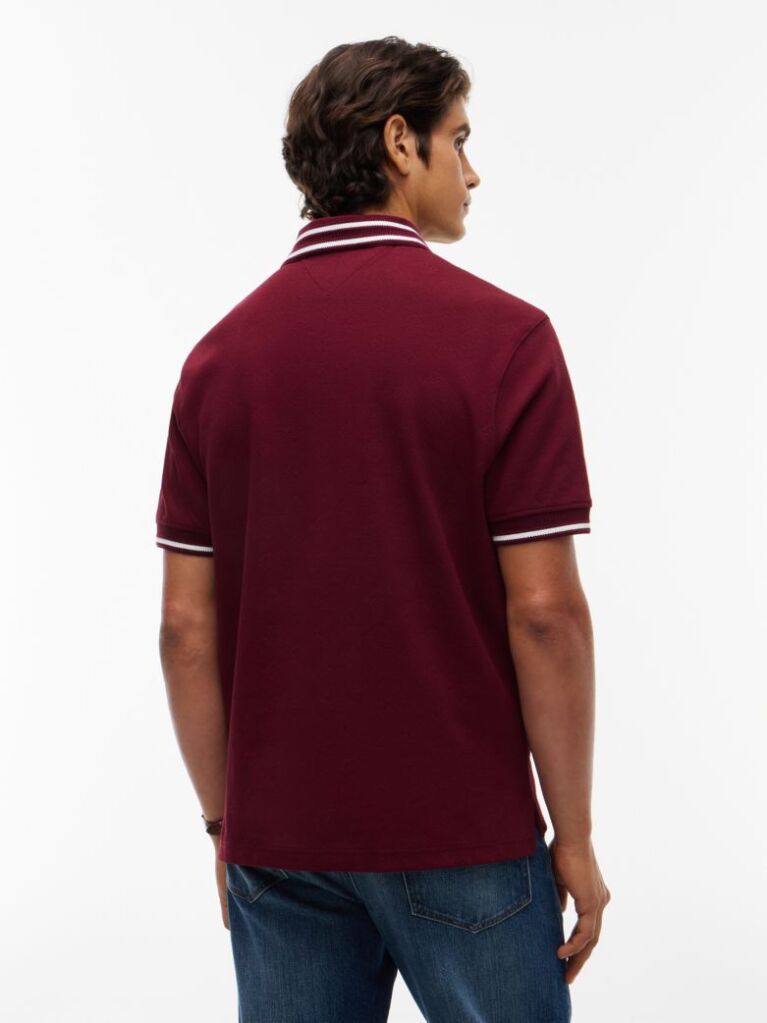 Red Relaxed Fit Foulard Jacquard Polo Shirt  Men