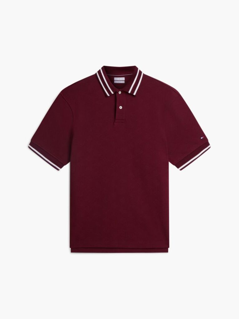 Red Relaxed Fit Foulard Jacquard Polo Shirt  Men