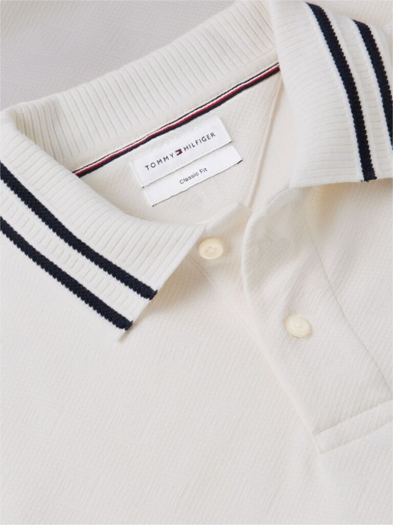 Beige Relaxed Fit Foulard Jacquard Polo Shirt  Men