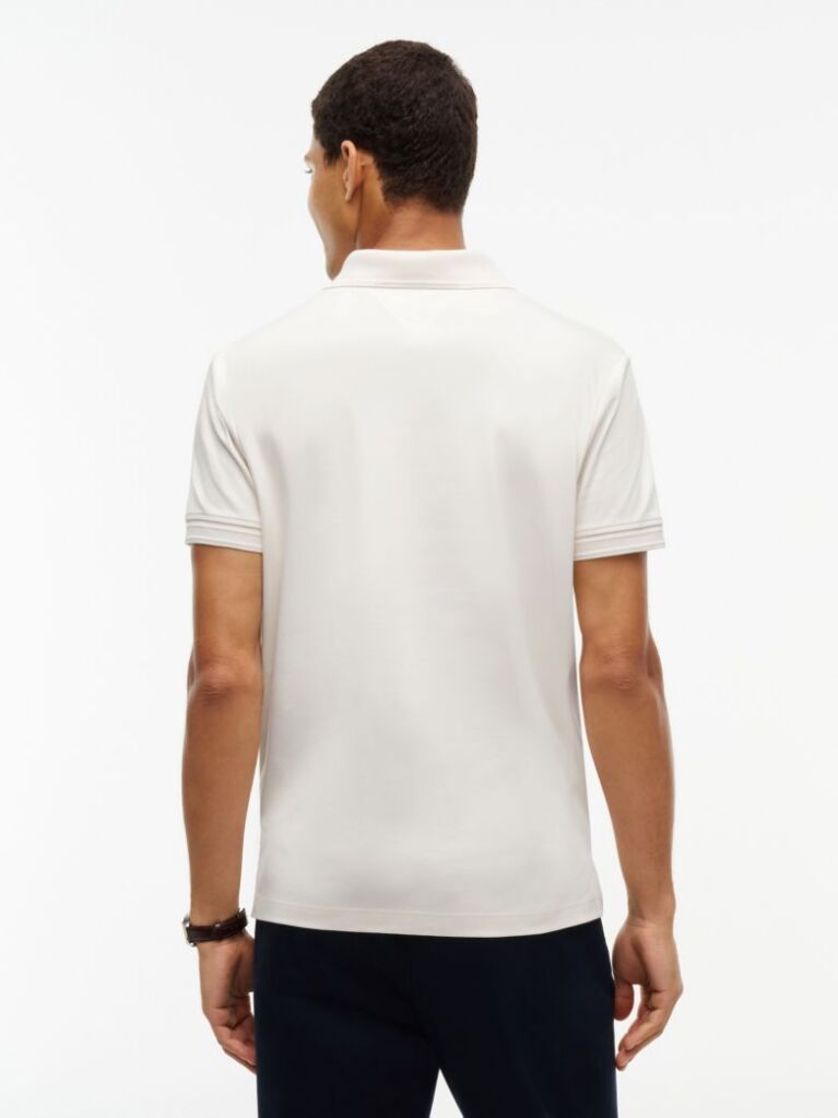 Beige Regular Fit Logo Interlock Knit Polo Shirt  Men
