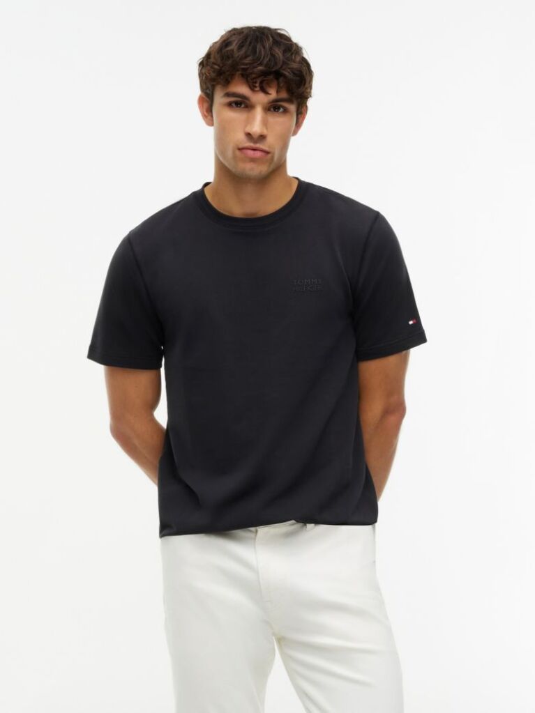 Μαύρο Performance Flex Βαμβακερό T-Shirt  Άνδρες