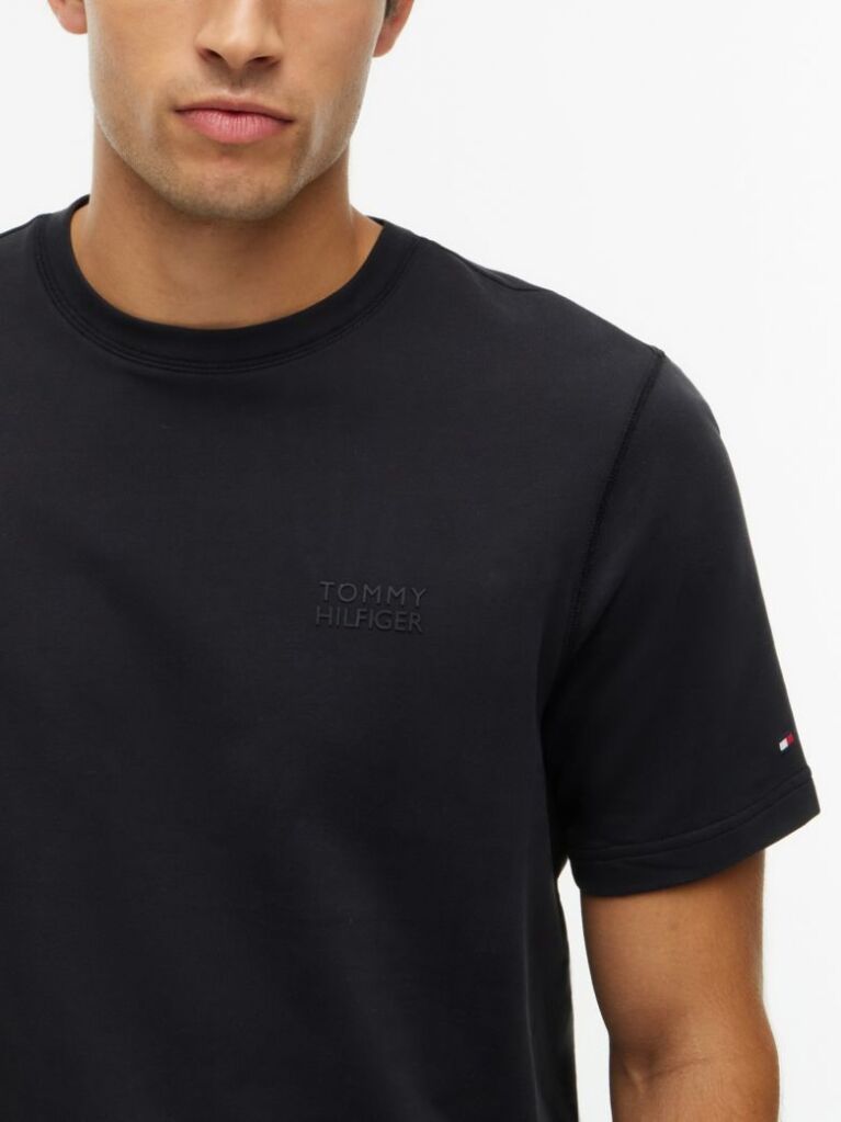 Μαύρο Performance Flex Βαμβακερό T-Shirt  Άνδρες