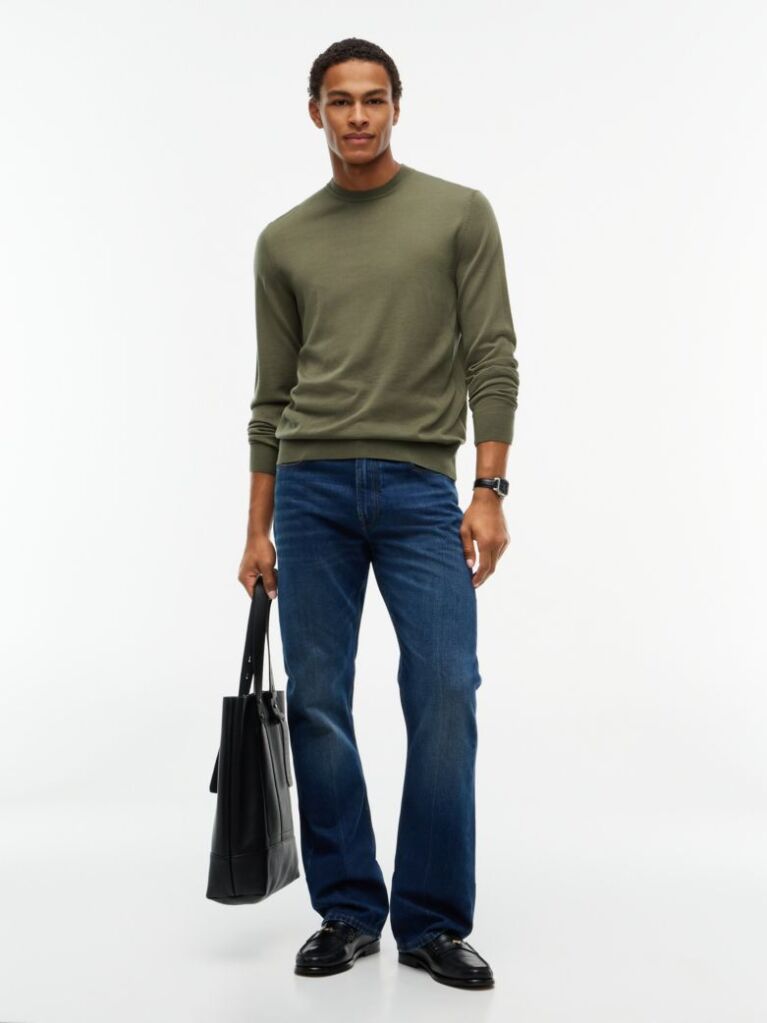 Green New York Label Pure Wool Jumper  Men