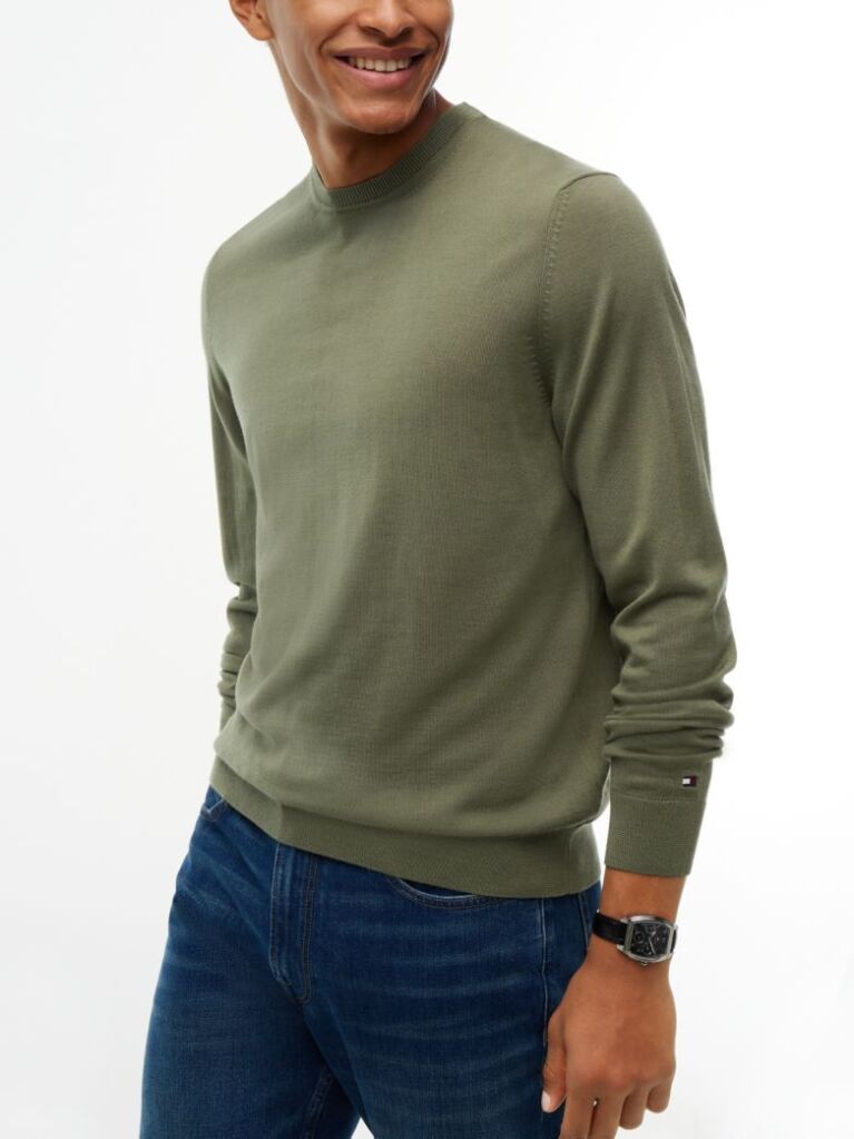 Green New York Label Pure Wool Jumper  Men