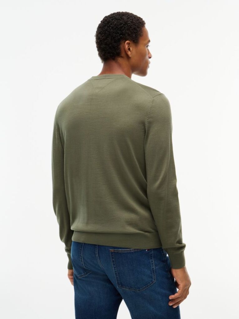 Green New York Label Pure Wool Jumper  Men