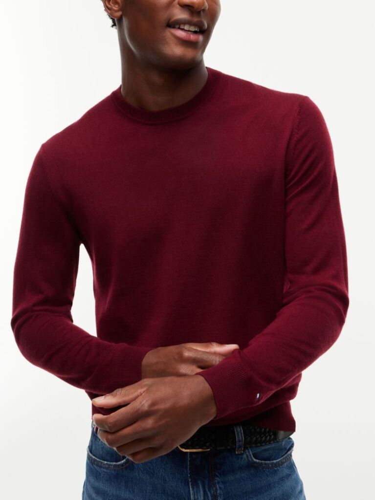 Red New York Label Pure Wool Jumper  Men