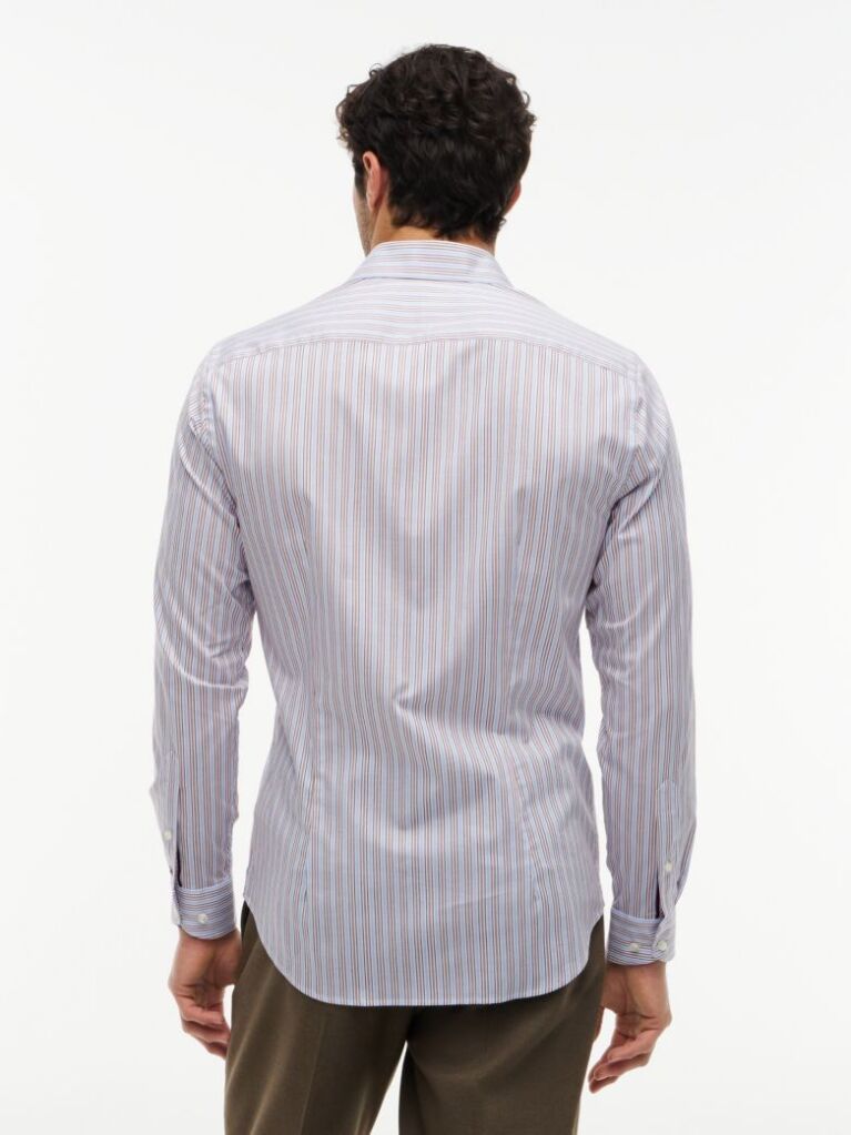 Multi New York Label Slim Fit Flex Collar Shirt  Men