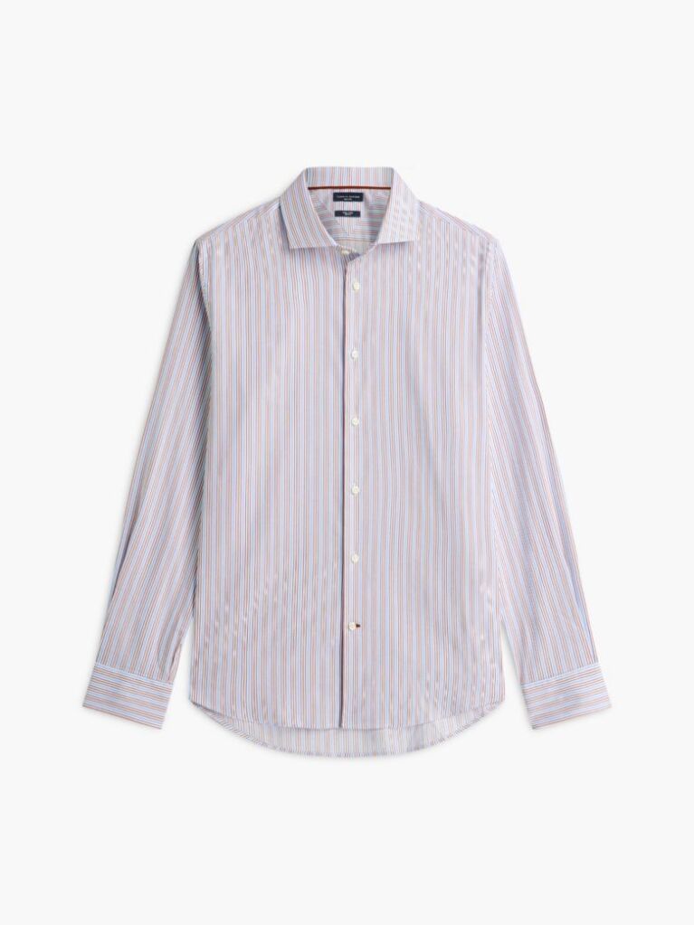 Multi New York Label Slim Fit Flex Collar Shirt  Men