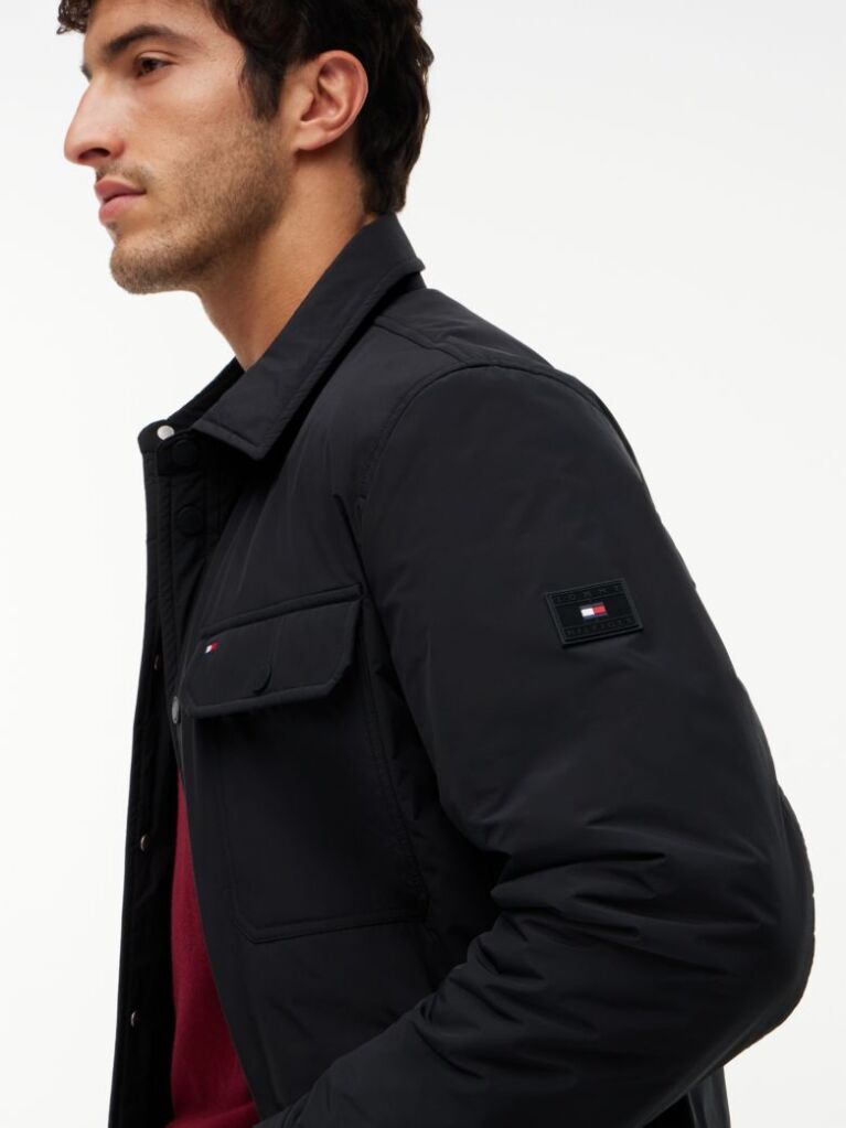 Black Packable Lightweight Shirt Jacket  Men