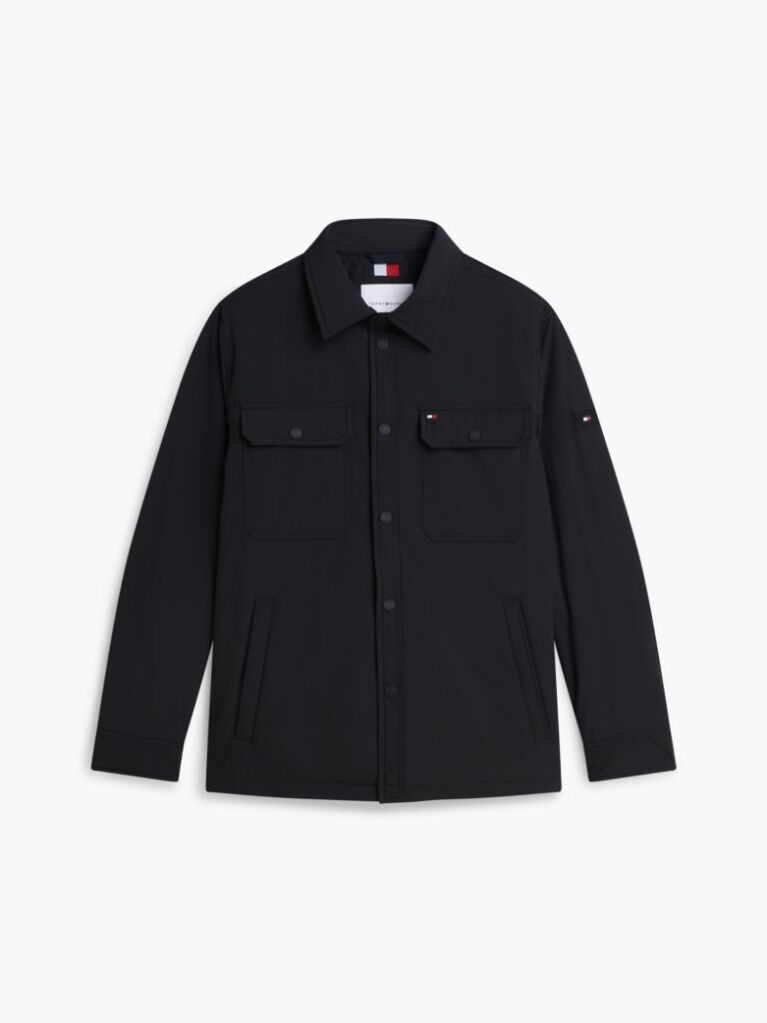 Black Packable Lightweight Shirt Jacket  Men