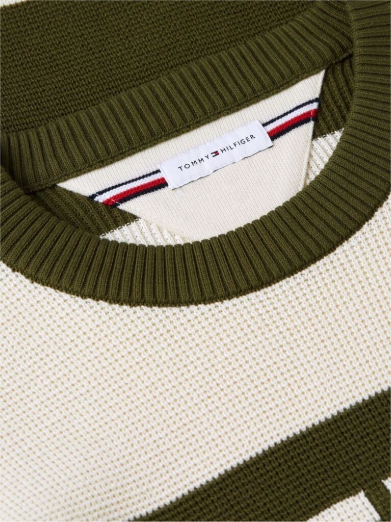 Multi Intarsia Logo Waffle Knit Relaxed Jumper  Men