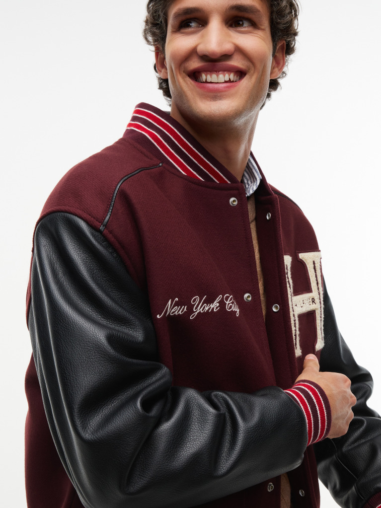 Multi Wool Blend Varsity Jacket With Cashmere  Men