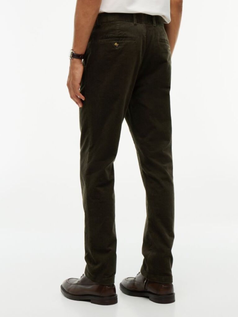 Green Denton Slim Straight Fine Corduroy Chinos  Men
