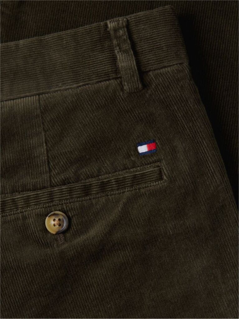 Green Denton Slim Straight Fine Corduroy Chinos  Men
