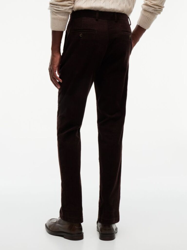 Brown Denton Slim Straight Fine Corduroy Chinos  Men