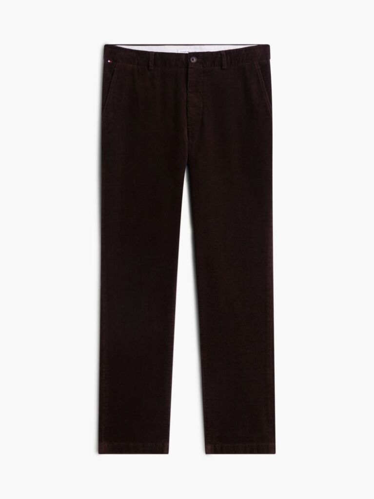 Brown Denton Slim Straight Fine Corduroy Chinos  Men