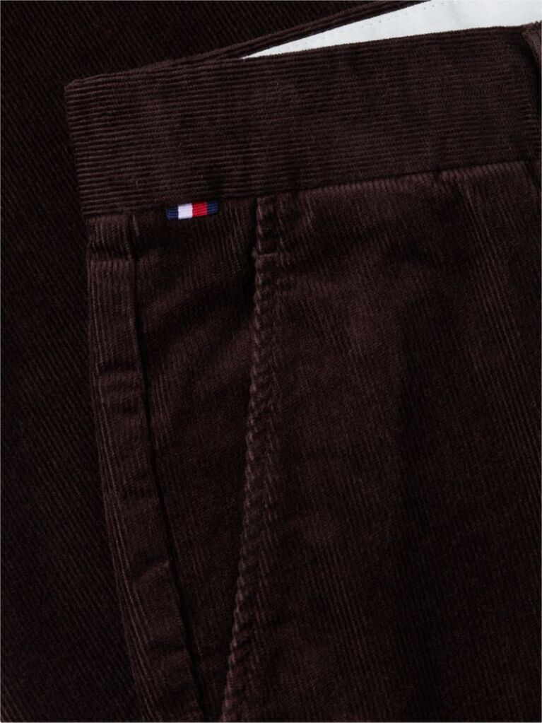 Brown Denton Slim Straight Fine Corduroy Chinos  Men