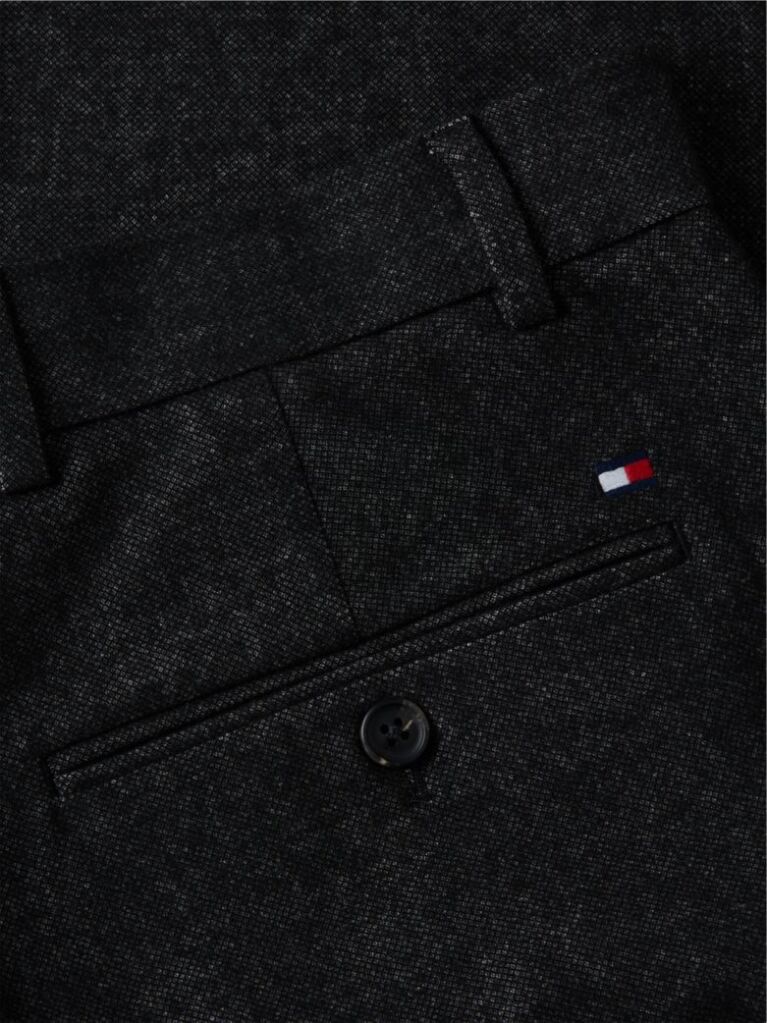 Black Denton Brushed Marl Straight Chinos  Men