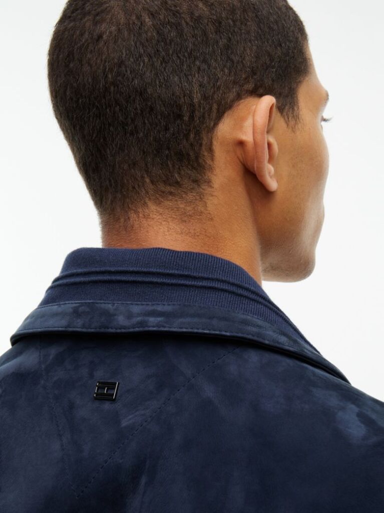 Blue New York Label Leather Zip-Thru Jacket  Men