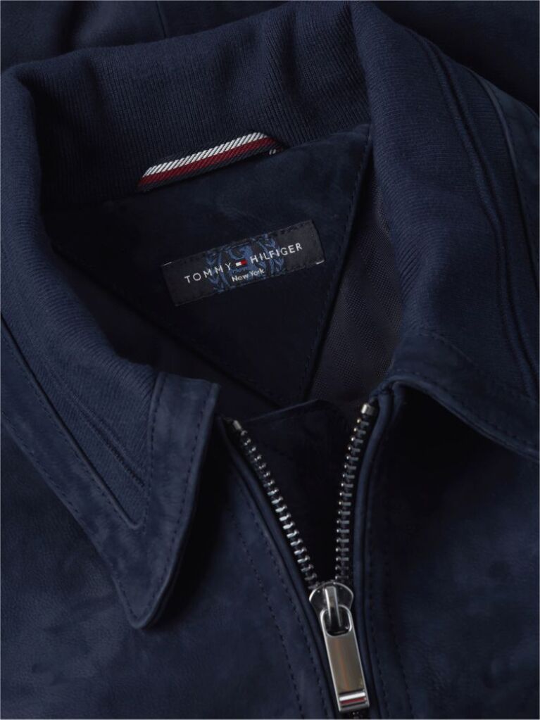Blue New York Label Leather Zip-Thru Jacket  Men
