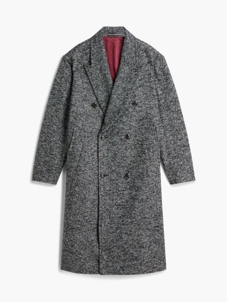 Grey New York Label Wool Blend Longline Coat  Men