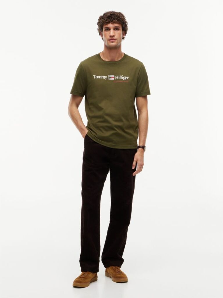 Green Logo Jersey Crew Neck T-Shirt  Men