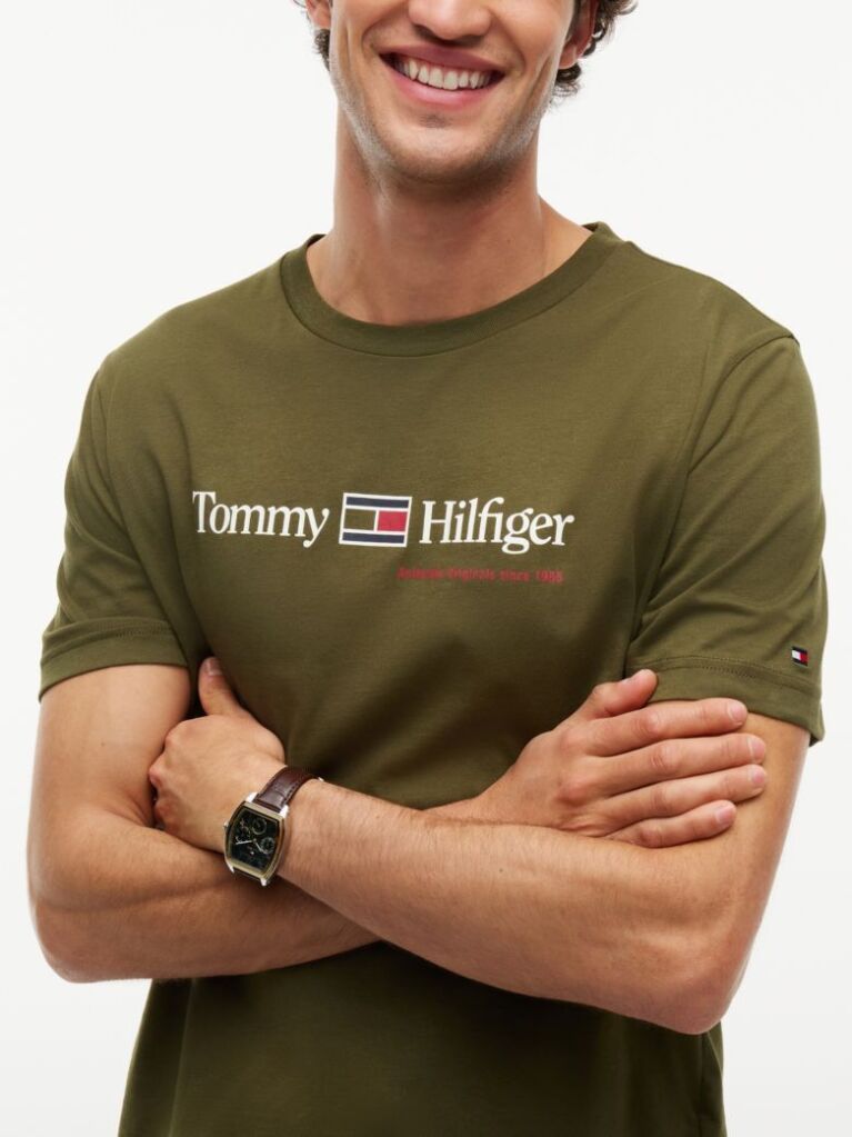 Green Logo Jersey Crew Neck T-Shirt  Men