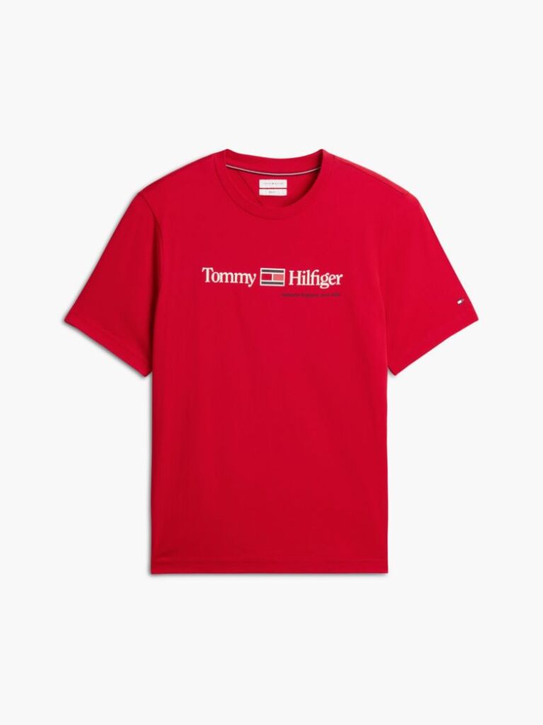 Red Logo Jersey Crew Neck T-Shirt  Men