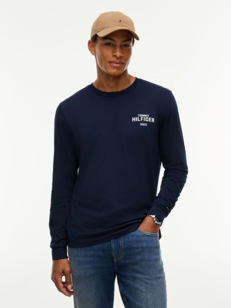 Blue 1985 Graphic Long Sleeve T-Shirt  Men