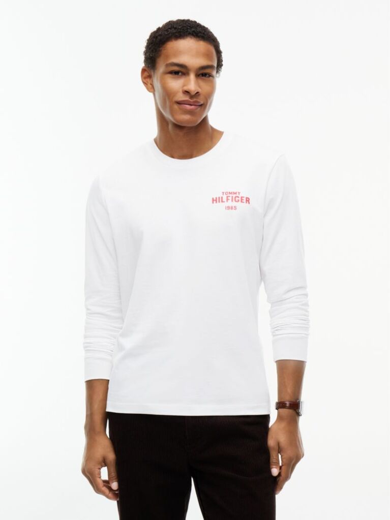 White 1985 Graphic Long Sleeve T-Shirt  Men